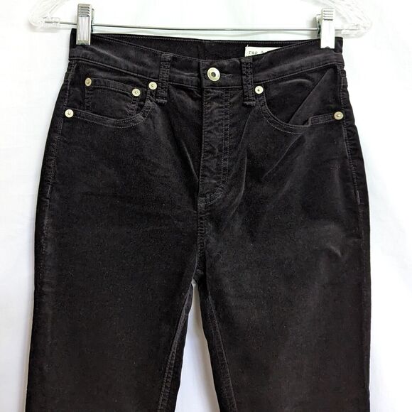 Rag & Bone Black Velvet Mid-Rise Skinny Jeans Size 24 READ - Picture 2 of 12
